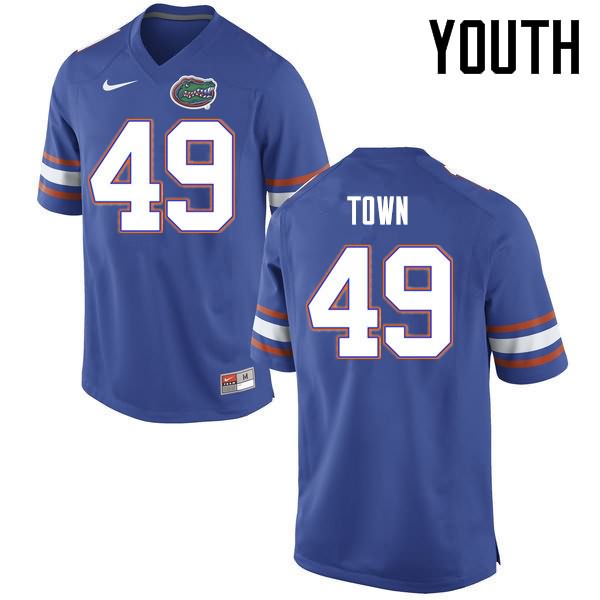 Youth NCAA Florida Gators Cameron Town #49 Stitched Authentic Nike Blue College Football Jersey HAG2165II